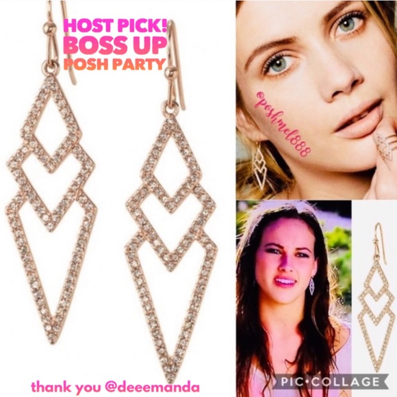 Stella & Dot Jewelry - Stella & Dot | Rose Gold + Pavé Spear Drop Earrings